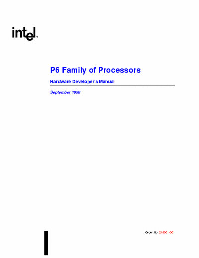 Intel P6 Hardware Developer